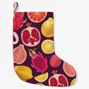 Petite Chaussette De Noël Fruit exotique : coloré sans soudure motif