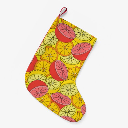 Petite Chaussette De Noël Fruits d'agrumes Motif transparent (Devant (Accrochage))