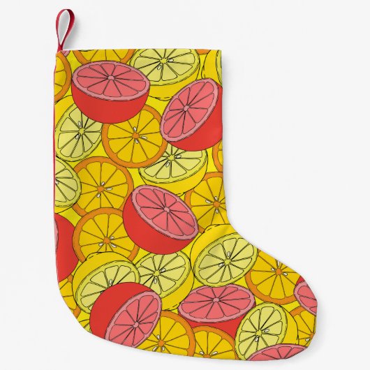 Petite Chaussette De Noël Fruits d'agrumes Motif transparent (Devant)