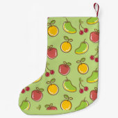 Petite Chaussette De Noël Fruits d'été frais motif vert (Dos)