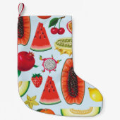 Petite Chaussette De Noël Fruits Exotiques : Imprimé tendance sans couture. (Devant)