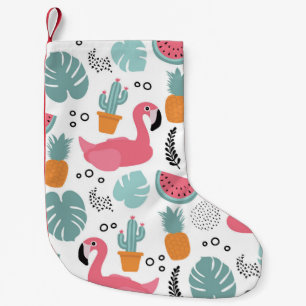 Petite Chaussette De Noël Fruits tropicaux : motif répétitif.