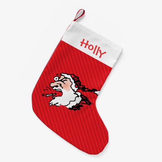 Petite Chaussette De Noël Fumer drôle Père Noël personnalisé (Devant (Accrochage))