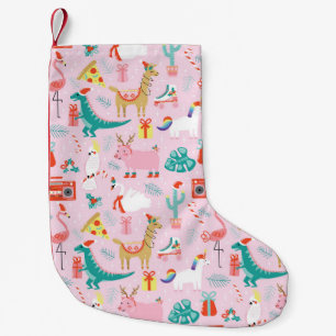 Petite Chaussette De Noël Fun de Noël : Animal Motif sans Seamless.