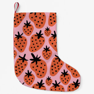 Petite Chaussette De Noël Fun fraise, design artisanal sans couture.