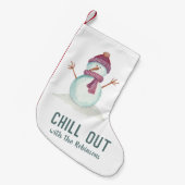 Petite Chaussette De Noël Fun Snowman Noël (Devant (Accrochage))