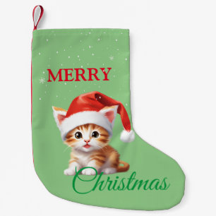 Petite Chaussette De Noël Funny animaux Safari Chat Père Noël Costume de Noë
