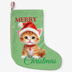 Petite Chaussette De Noël Funny animaux Safari Chat Père Noël Costume de Noë
