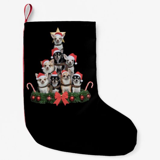 Petite Chaussette De Noël Funny Chihuahua Dog Christmas Tree Xmas (Devant)
