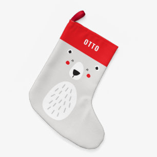 Petite Chaussette De Noël Funny mignon ours polaire personnalisé pour enfant