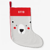 Petite Chaussette De Noël Funny mignon ours polaire personnalisé pour enfant (Devant)