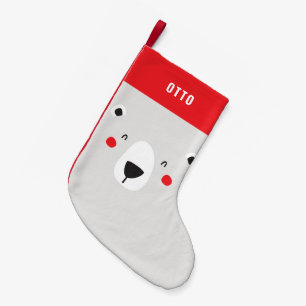 Petite Chaussette De Noël Funny mignon ours polaire personnalisé pour enfant