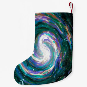 Petite Chaussette De Noël Galaxie d'émeraude et de violet