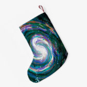 Petite Chaussette De Noël Galaxie d'émeraude et de violet (Dos (Accrochage))