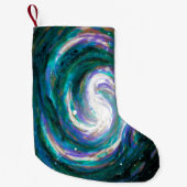 Petite Chaussette De Noël Galaxie d'émeraude et de violet (Devant)