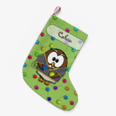 Petite Chaussette De Noël garçon de hibou de tennis (Devant (Accrochage))