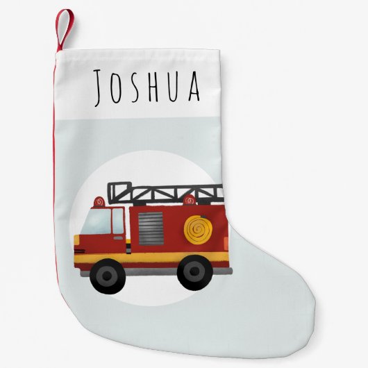 Petite Chaussette De Noël Garçons Jote Pompier Moteur d'incendie Camion Enfa (Devant)