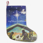 Petite Chaussette De Noël Garder Christ dans l'étable de Noël (Devant)
