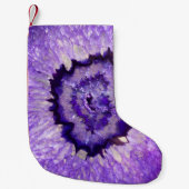 Petite Chaussette De Noël Géode d'âge violet de plumes (Devant)