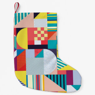 Petite Chaussette De Noël Géométrique décorative : Motif Abstrait Vintage.