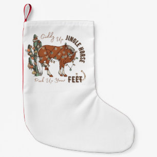 Petite Chaussette De Noël Giddy Up Jingle Horses Ramassez Vos Pieds Noël