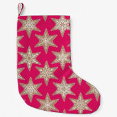 Petite Chaussette De Noël Gingerbread Stars Christmas (Festive Red) (Devant)