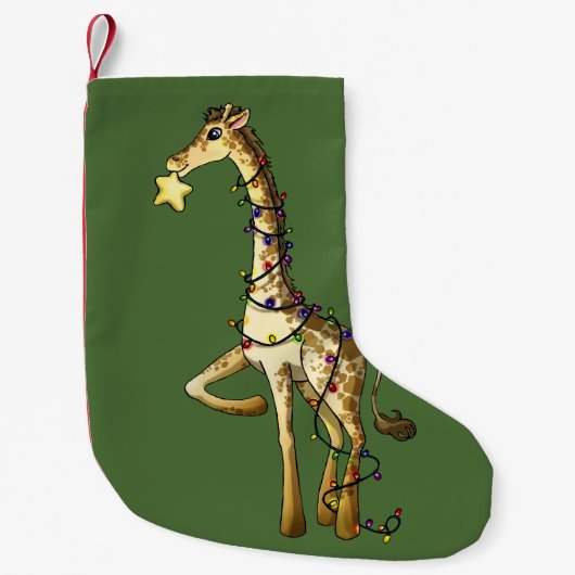 Petite Chaussette De Noël Girafe brillante (Devant)