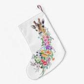 Petite Chaussette De Noël Giraffe Fleurs Noël Stocker (Dos (Accrochage))