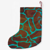 Petite Chaussette De Noël Giraffe Impression Brown et Turquoise (Dos)