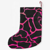 Petite Chaussette De Noël Giraffe rose chaude et noire (Dos)