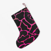 Petite Chaussette De Noël Giraffe rose chaude et noire (Dos (Accrochage))