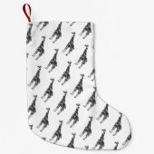 Petite Chaussette De Noël Giraffe Silhoutte noir et gris (Devant)