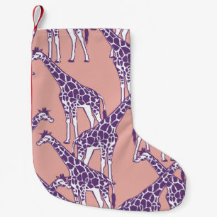 Petite Chaussette De Noël Giraffe Zones colorées Vintage Safari Illustration