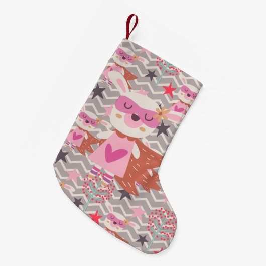 Petite Chaussette De Noël Girl Superhero Bunny (Devant (Accrochage))