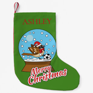 Petite Chaussette De Noël Globe w mignon Bruant Jouer au soccer Personnali