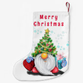 Petite Chaussette De Noël Gnome avec cadeau de Noël Stocker (Dos)