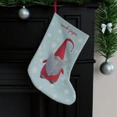 Petite Chaussette De Noël Gnome Snowflake Personnalisé Turquoise