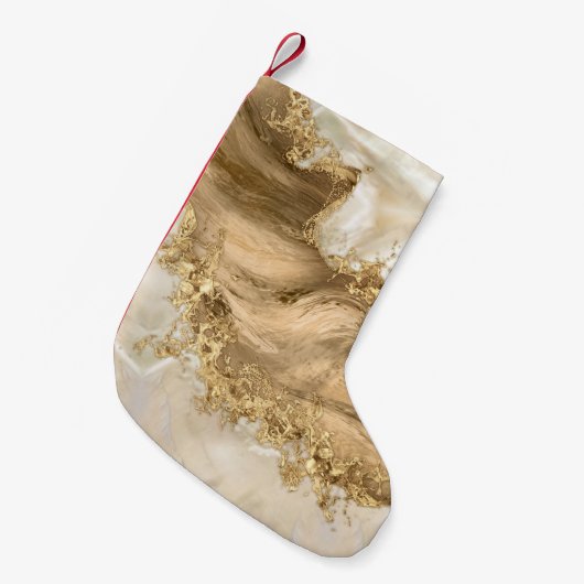 Petite Chaussette De Noël Gold and Pearl - Splatter and flow (Devant (Accrochage))