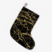 Petite Chaussette De Noël Gold Marbling Texture : Elément Design Luxe (Devant (Accrochage))