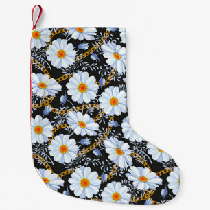 Petite Chaussette De Noël Golden Baroque : Floral Chain Texture