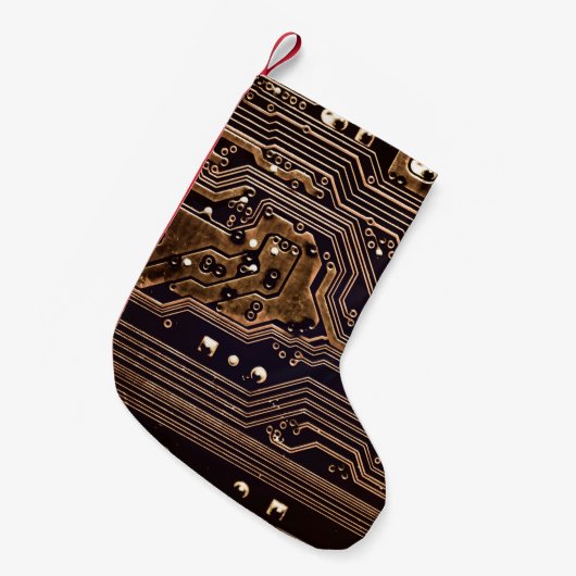 Petite Chaussette De Noël Golden circuit board. Electronic computer hardware (Devant (Accrochage))