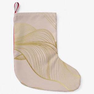 Petite Chaussette De Noël Golden Lines : Luxury Vintage Motif.