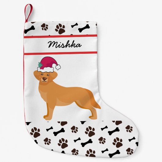 Petite Chaussette De Noël Golden Retriever Chien Noël, Custom Chien Nom (Devant)