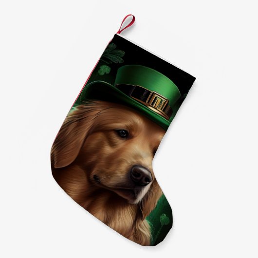 Petite Chaussette De Noël Golden Retriever Dog in St. Patrick's Day (Devant (Accrochage))