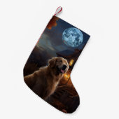 Petite Chaussette De Noël Golden Retriever Halloween effroi (Devant (Accrochage))