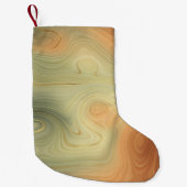 Petite Chaussette De Noël Golden Strata | Pêche Brûlée Orange Vert Agate (Devant)