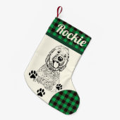Petite Chaussette De Noël Goldendoodle Chien Personnalisé (Devant (Accrochage))