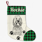 Petite Chaussette De Noël Goldendoodle Chien Personnalisé (Devant)
