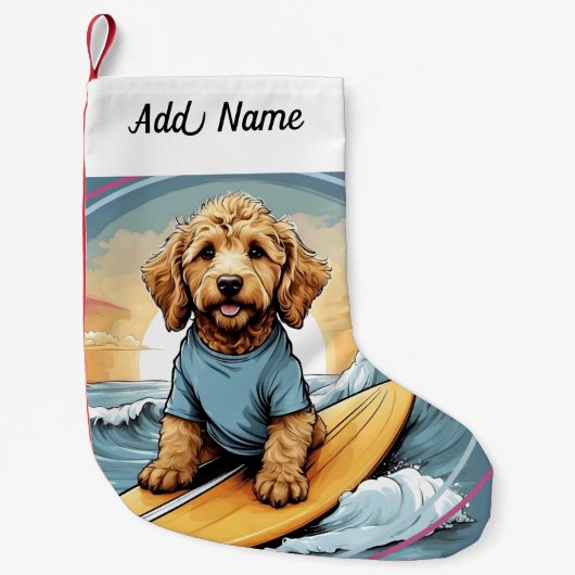 Petite Chaussette De Noël Goldendoodle Dog (Devant)