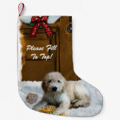 Petite Chaussette De Noël Goldendoodle Joyeux Noël (Devant)
